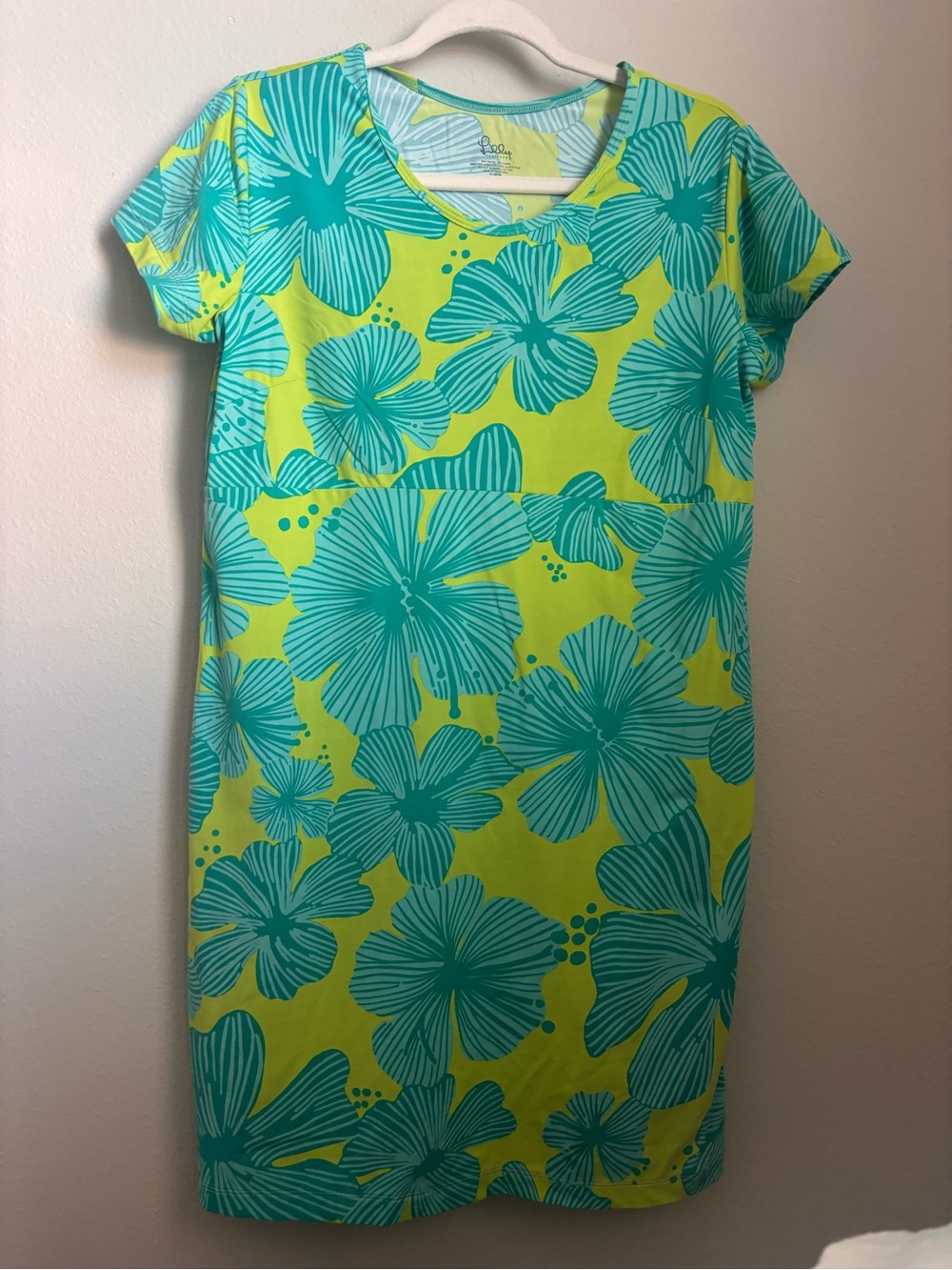 LILLY PULITZER FLORAL UPF 50+ SHORT SLEEVE SHIRT DRESS BEACH POOL COVER UP - Picture 3 of 8